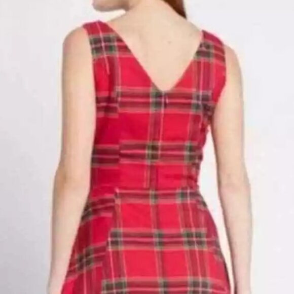 NWOT Modcloth X Collectif red plaid holiday dress, Size Small, US Size 6 - Picture 4 of 5